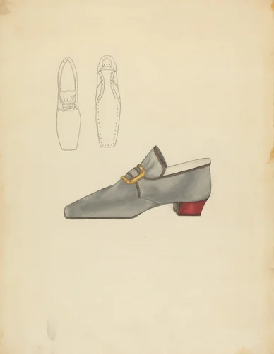 Man's Shoe by Nancy Crimi, index of american design, 1935-1942