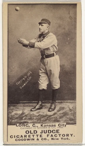 Herman C. Long, Catcher, Kansas City Cowboys, from the Old Judge series (N172) for Old Judge Cigarettes by Goodwin & Company, photograph, 1888