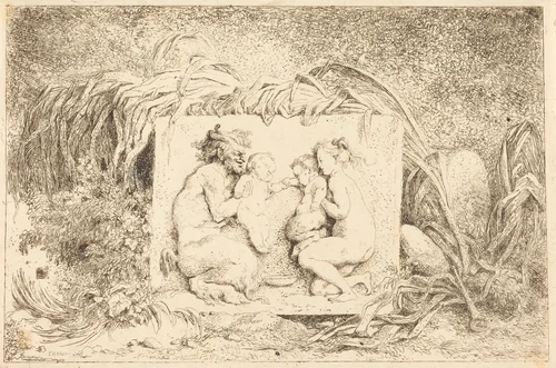 The Satyr's Family (La famille du satyre) by Jean Honoré Fragonard, print, 1763