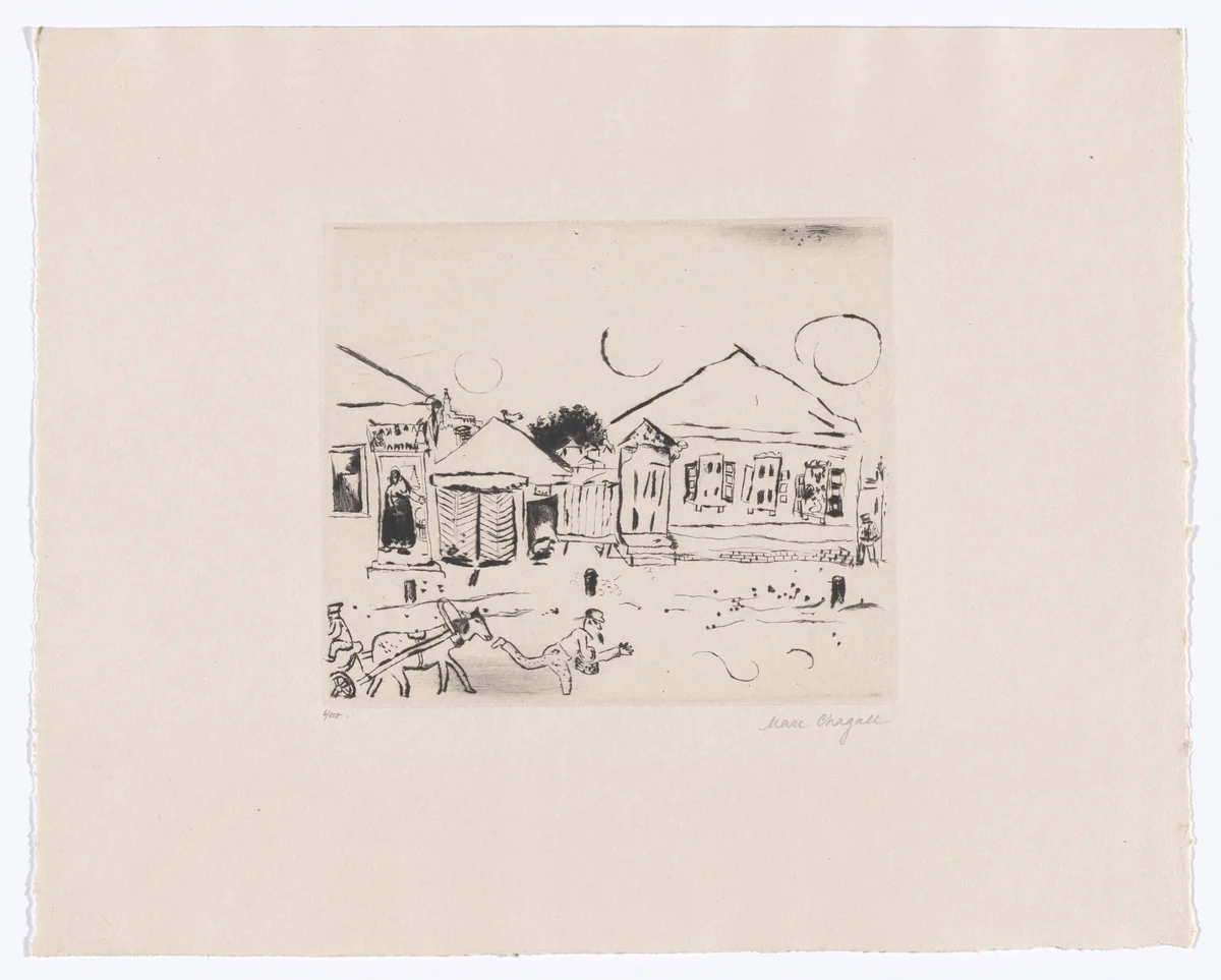 Pokrowskaja in Witebsk from My Life (Mein Leben) by Marc Chagall, illustrated book, 1922