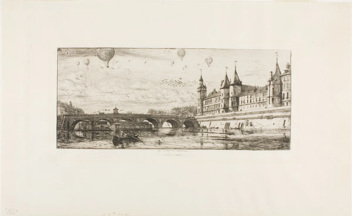 Pont-au-Change, Paris by Charles Meryon, print, 1854