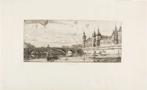 Pont-au-Change, Paris by Charles Meryon, print, 1854