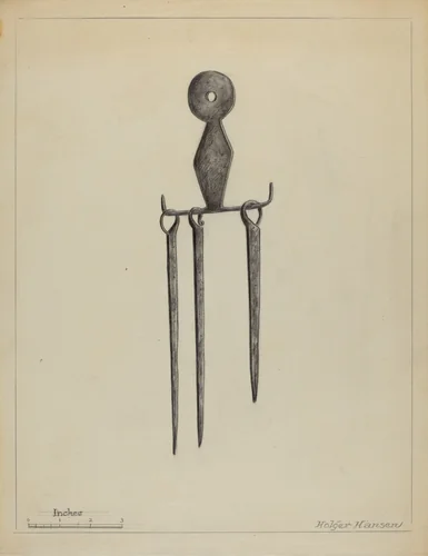 Skewers and Holder by Holger Hansen, index of american design, 1936