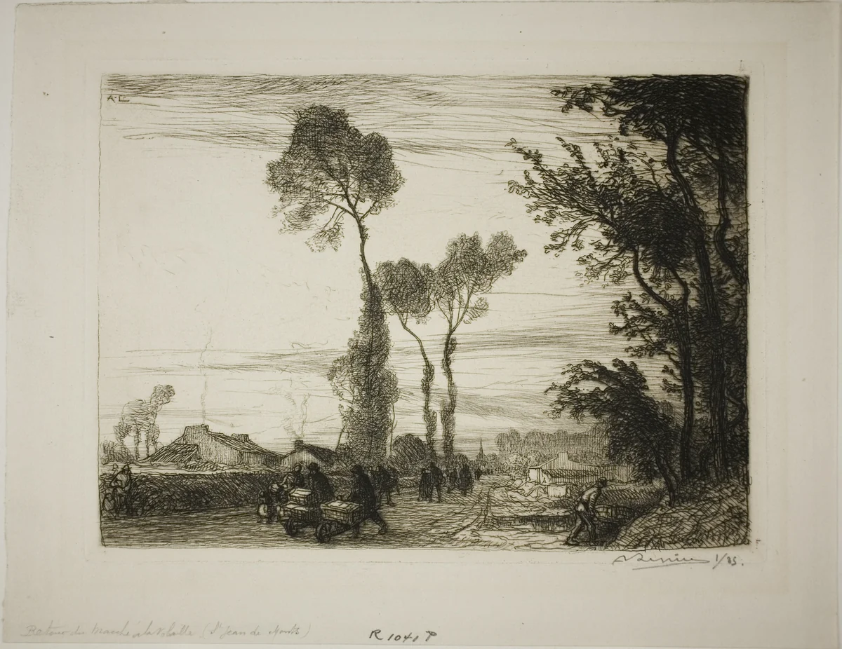 Return from the Market by Louis Auguste Lepère, print, 1911