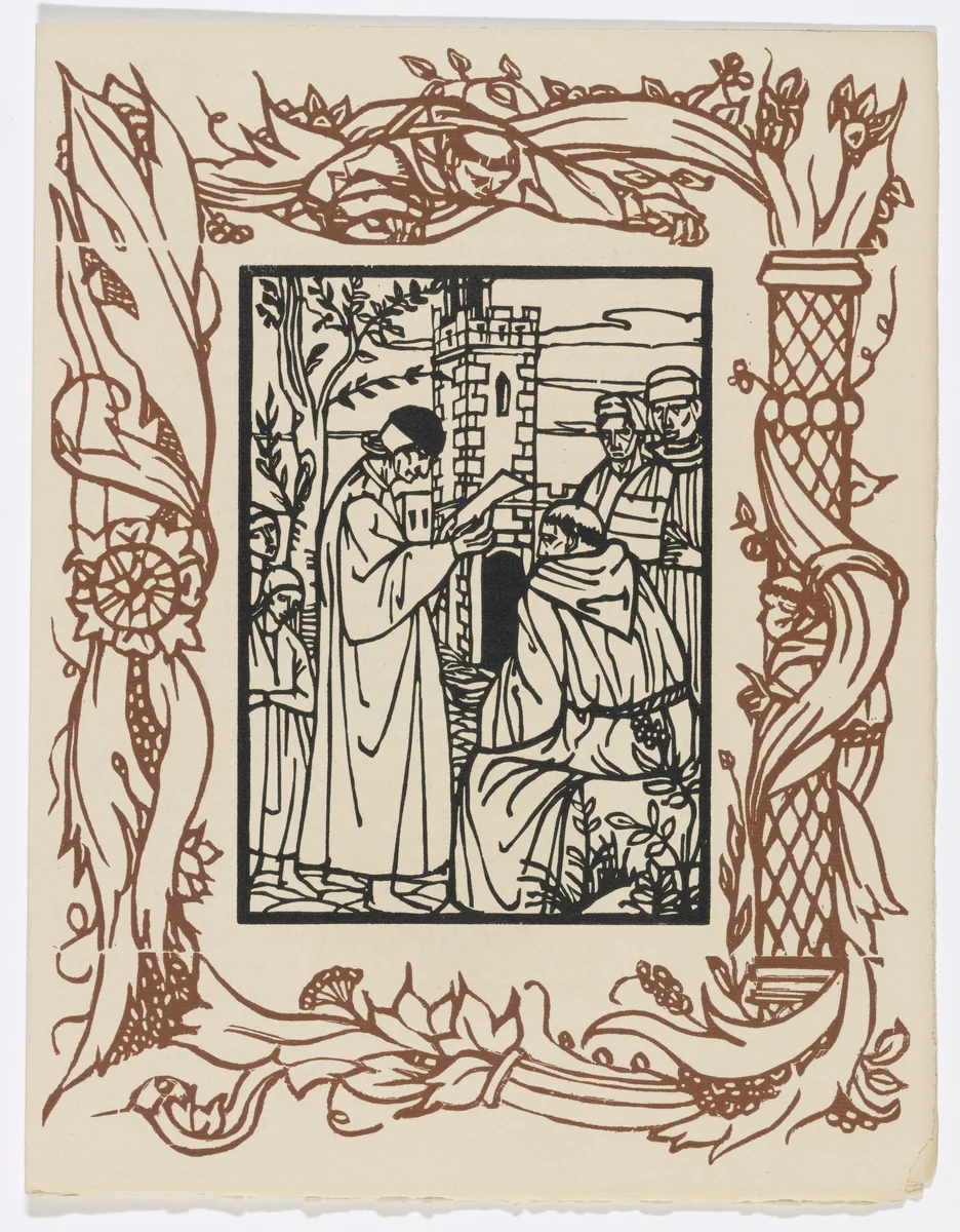 Plate (page 41) from Les Petites Fleurs de St. François (The Little Flowers of St. Francis) by Émile Bernard, illustrated book, 1928