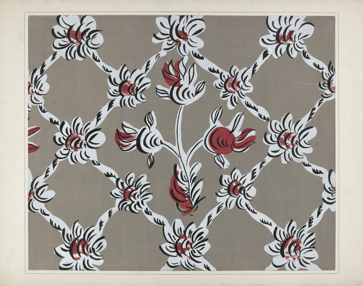 Hand Painted Wall (Detail) by Martin Partyka, index of american design, 1938