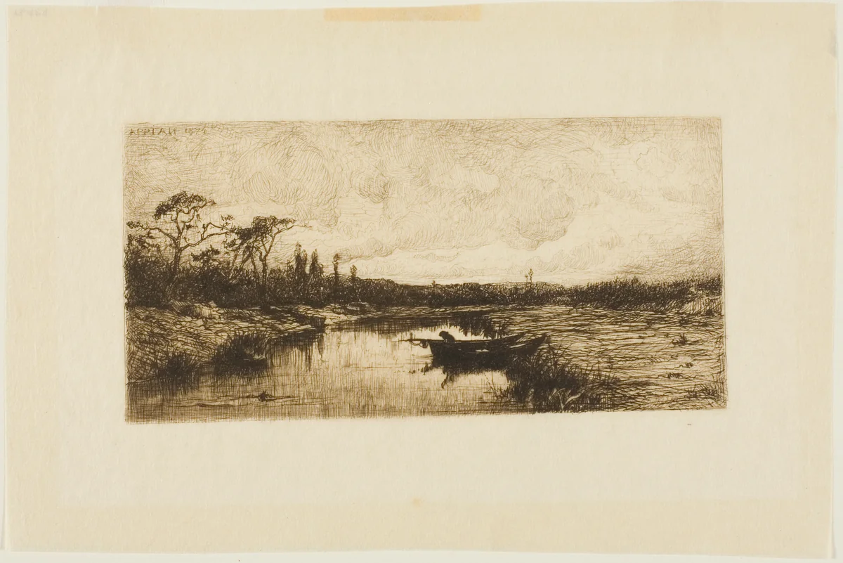 An Autumn Evening: Near Rossillon by Adolphe Appian, print, 1874