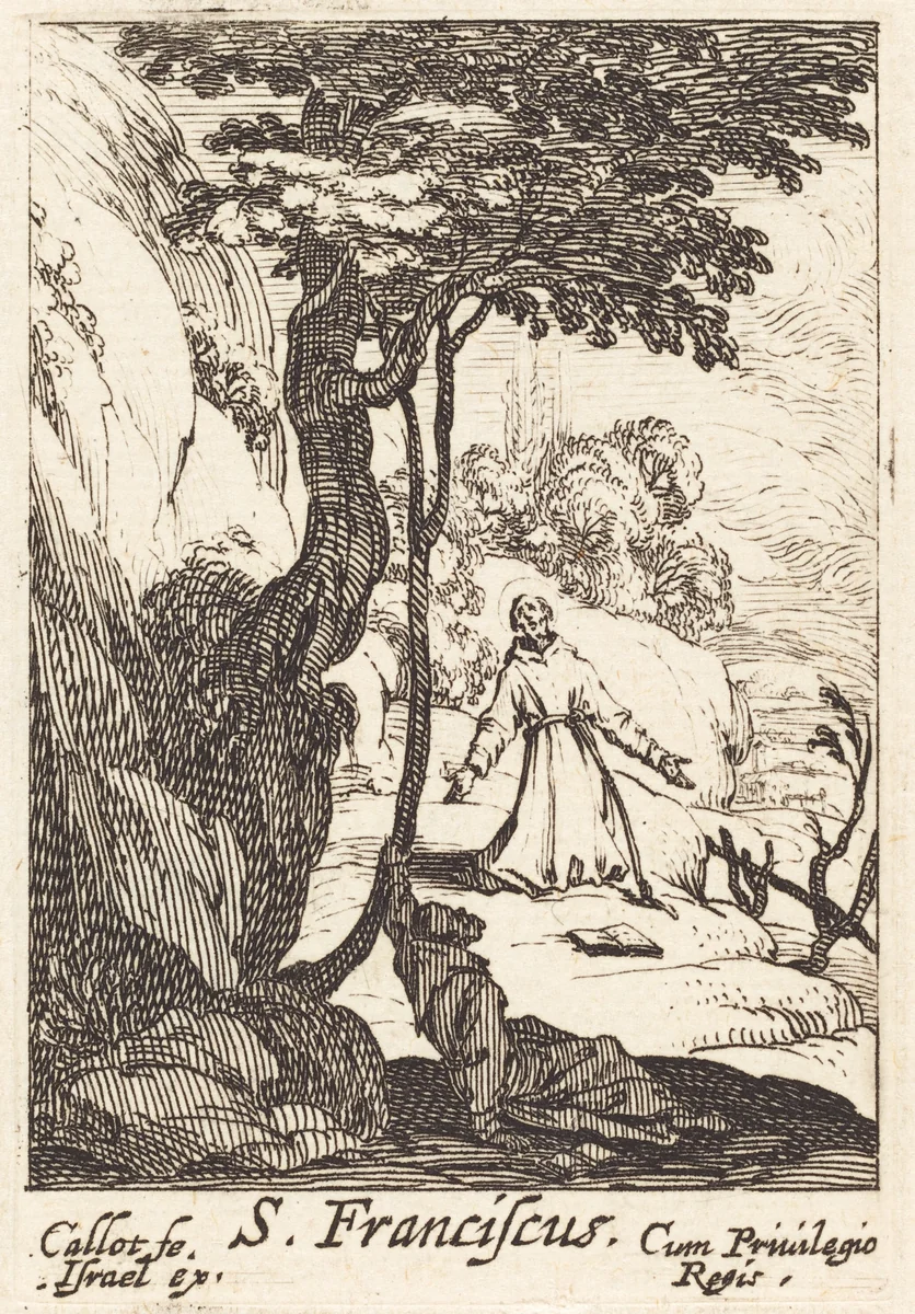 Saint Francis by Jacques Callot, print, 1627-1637