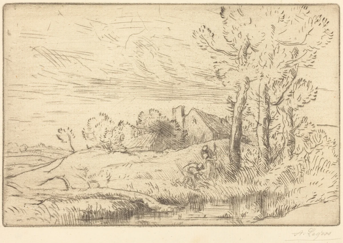 The House of the Well (La maison du puits) by Alphonse Legros, print, 1837-1911