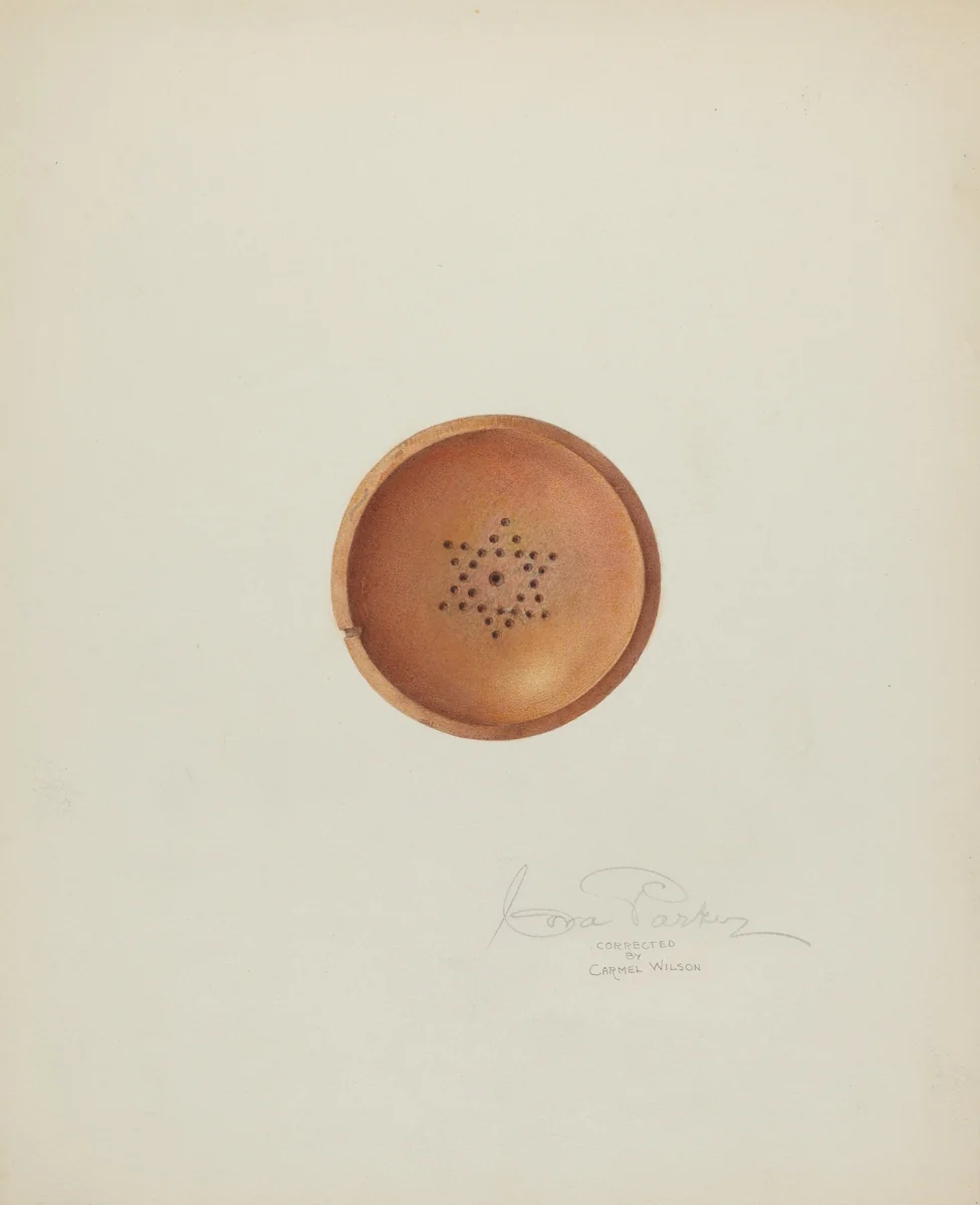 Top of Letter Sander by Cora Parker, index of american design, 1940