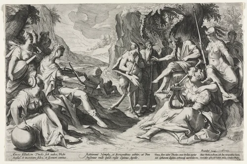 The Judgment of Midas by Nicolaes Clock, print, 1589