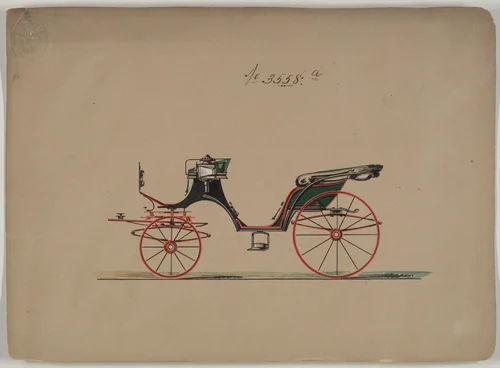 Design for Cabriolet or Victoria, no. 3558a by Brewster & Co., drawing, 1879