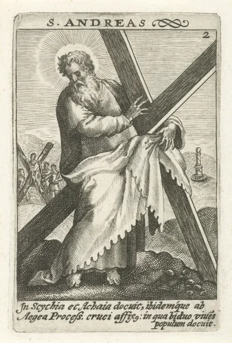 Apostel Andreas by Crispijn van de Passe, print, 1574-1637