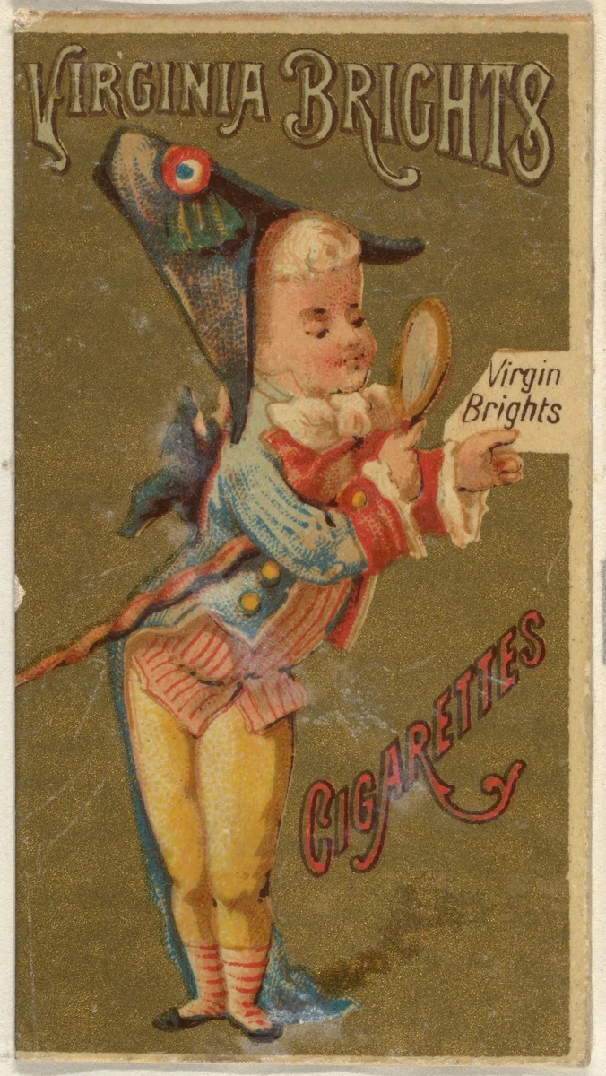 From the Girls and Children series (N64) promoting Virginia Brights Cigarettes for Allen & Ginter brand tobacco products by Allen & Ginter, print, 1886