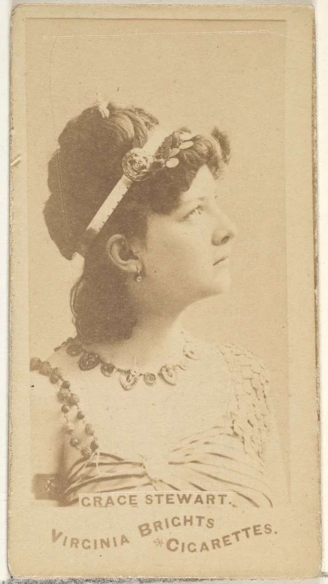 Grace Stewart, from the Actors and Actresses series (N45, Type 1) for Virginia Brights Cigarettes by Allen & Ginter, photograph, 1885-1891