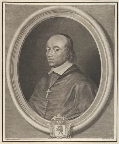 Portrait of a Cardinal by Grégoire Huret, print, 1720-1760