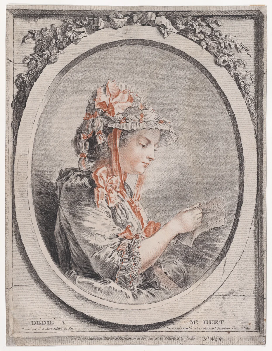 Une Liseuse by Gilles Demarteau, print, 1742-1776