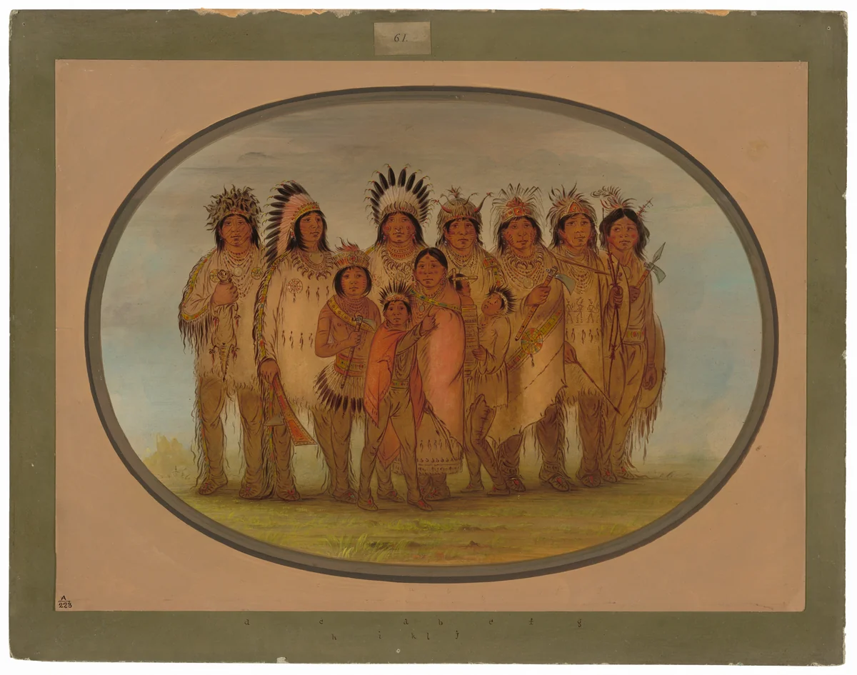Ojibbeway Indians in Paris by George Catlin, painting, 1861-1869