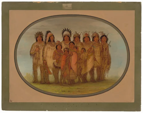 Ojibbeway Indians in Paris by George Catlin, painting, 1861-1869