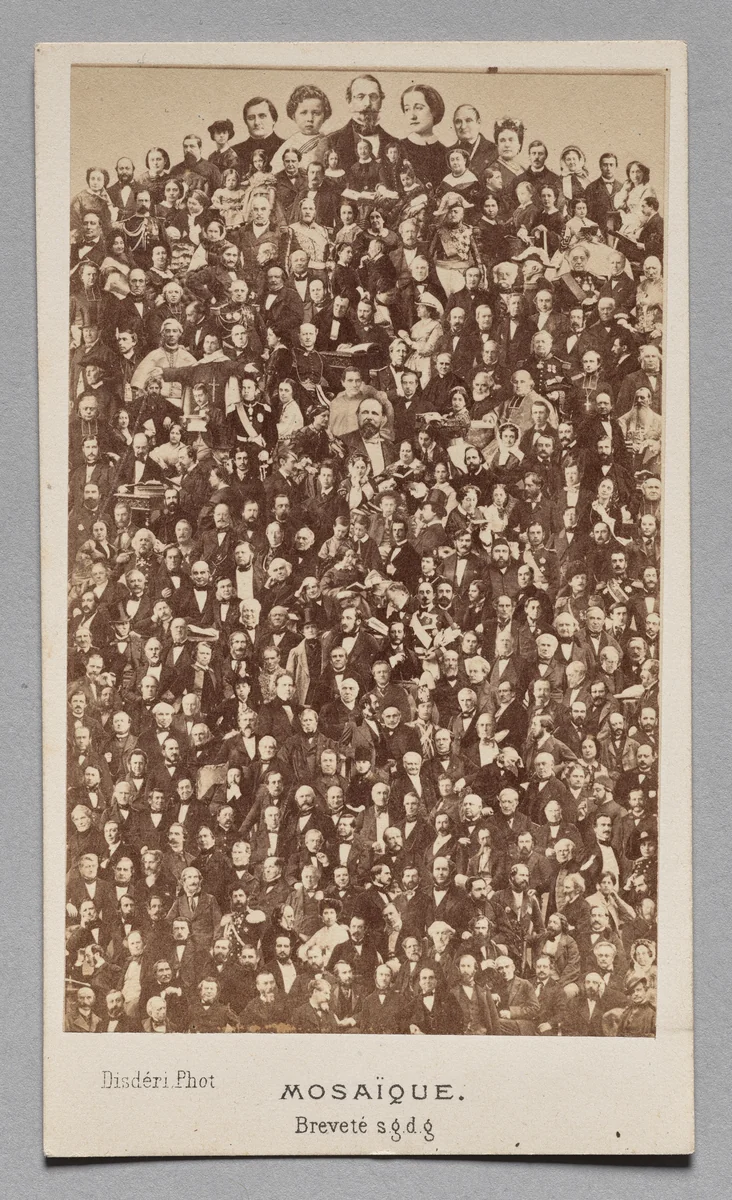 Mosaique: The Imperial Court of Napoleon III by André Adolphe-Eugène Disdéri, photograph, 1861-1871