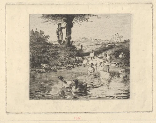 The Guardian of the Geese, after Millet by Emile Boilvin, print, 1888-1899