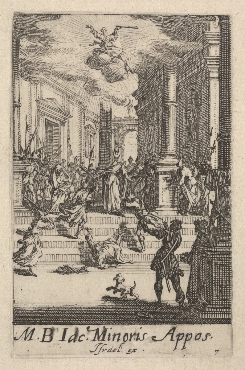 Martyrdom of Saint James the Lesser, from "The Little Apostles" (Les Petits Apôtres) by Jacques Callot, print, 1632
