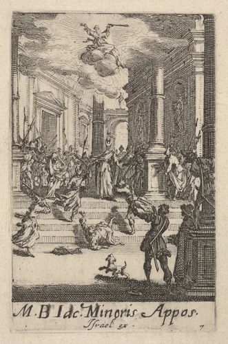 Martyrdom of Saint James the Lesser, from "The Little Apostles" (Les Petits Apôtres) by Jacques Callot, print, 1632