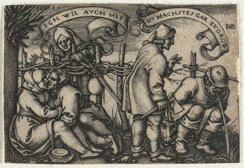 The Peasant Wedding or the Twelve Months: No. 10 by Hans Sebald Beham, print, 1546