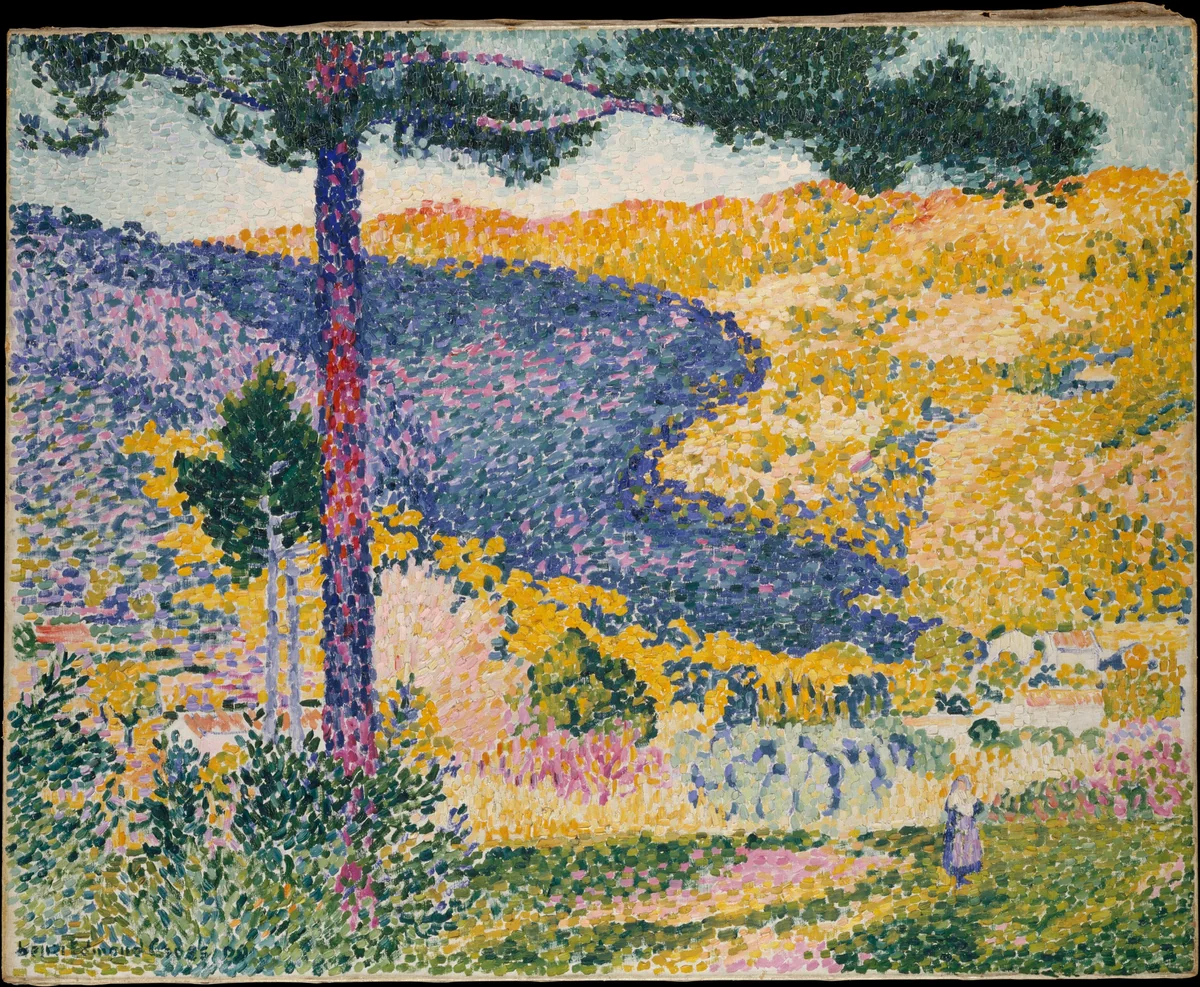 Valley with Fir (Shade on the Mountain) by Henri-Edmond Cross, painting, 1909