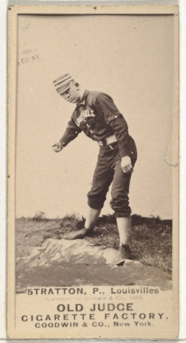 Chilton Scott Stratton, Pitcher, Louisville Colonels, from the Old Judge series (N172) for Old Judge Cigarettes by Goodwin & Company, photograph, 1888