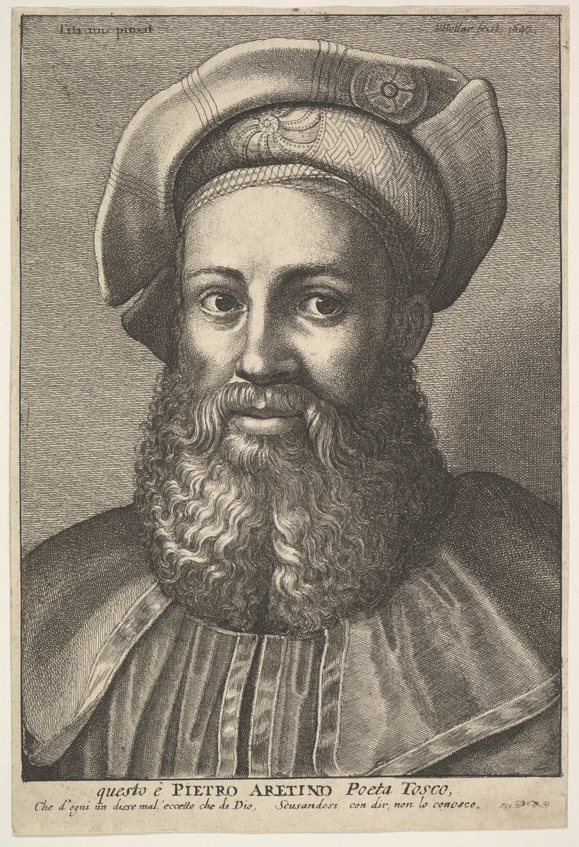 Pietro Aretino by Wenceslaus Hollar, print, 1640