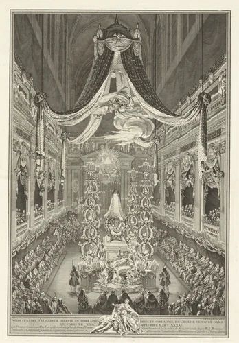 Pompe funèbre d'Élisabeth Therèse de Lorraine by Charles Nicolas Cochin II, print, 1741