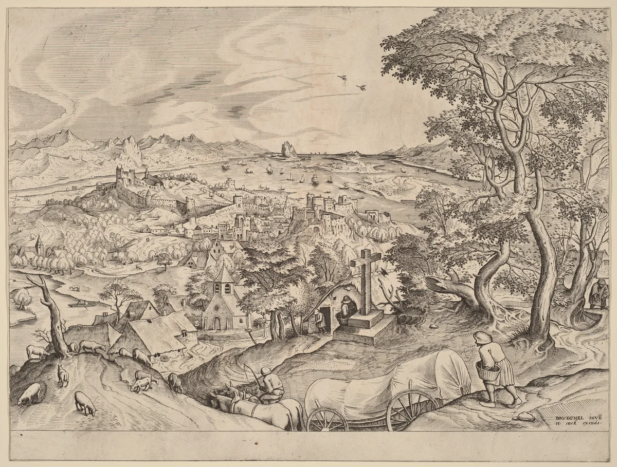 Plaustrum Belgicum (The Belgian Wagon) by Lucas van Doetechum
Johannes van Doetechum
Pieter Bruegel
Hieronymus Cock, print, 1555-1557