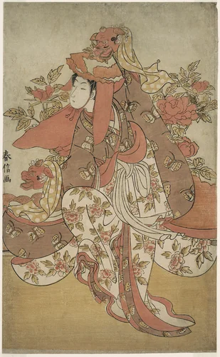 The Lion Dance by Suzuki Harunobu (鈴木春信), print, 1764-1770