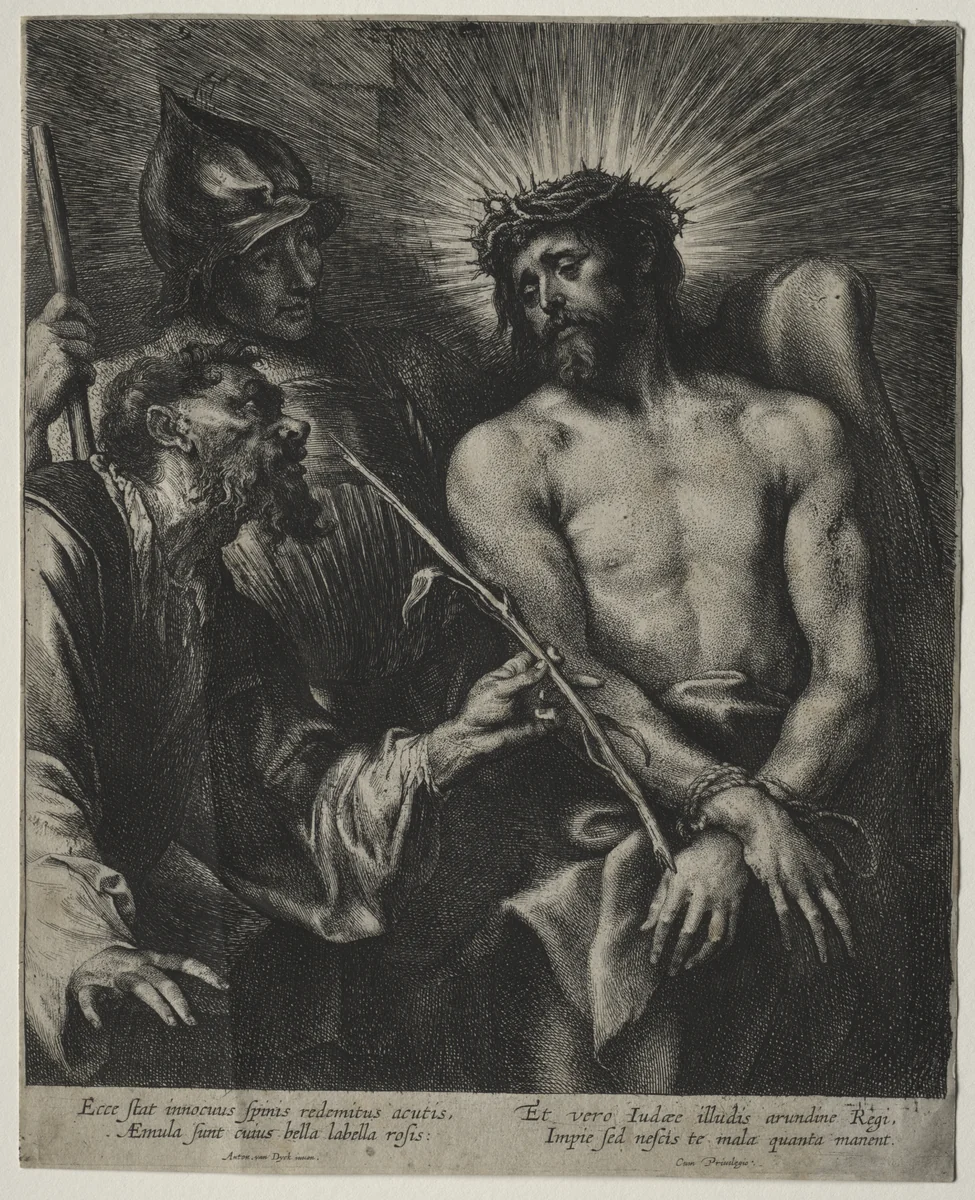 Mocking of Christ by Anthony van Dyck, print, 1625-1635