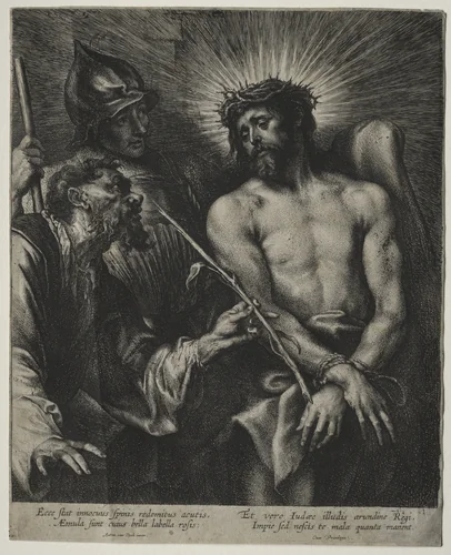 Mocking of Christ by Anthony van Dyck, print, 1625-1635