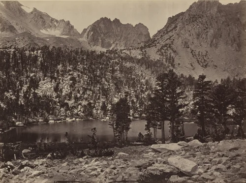 Alpine Lake in the Sierra Nevada, California by Timothy O'Sullivan, photograph, 1871