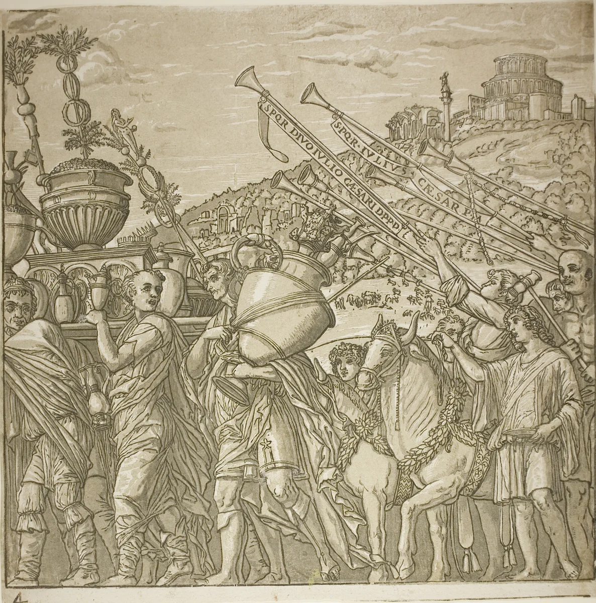 Triumph of Caesar by Andrea Andreani, print, 1599