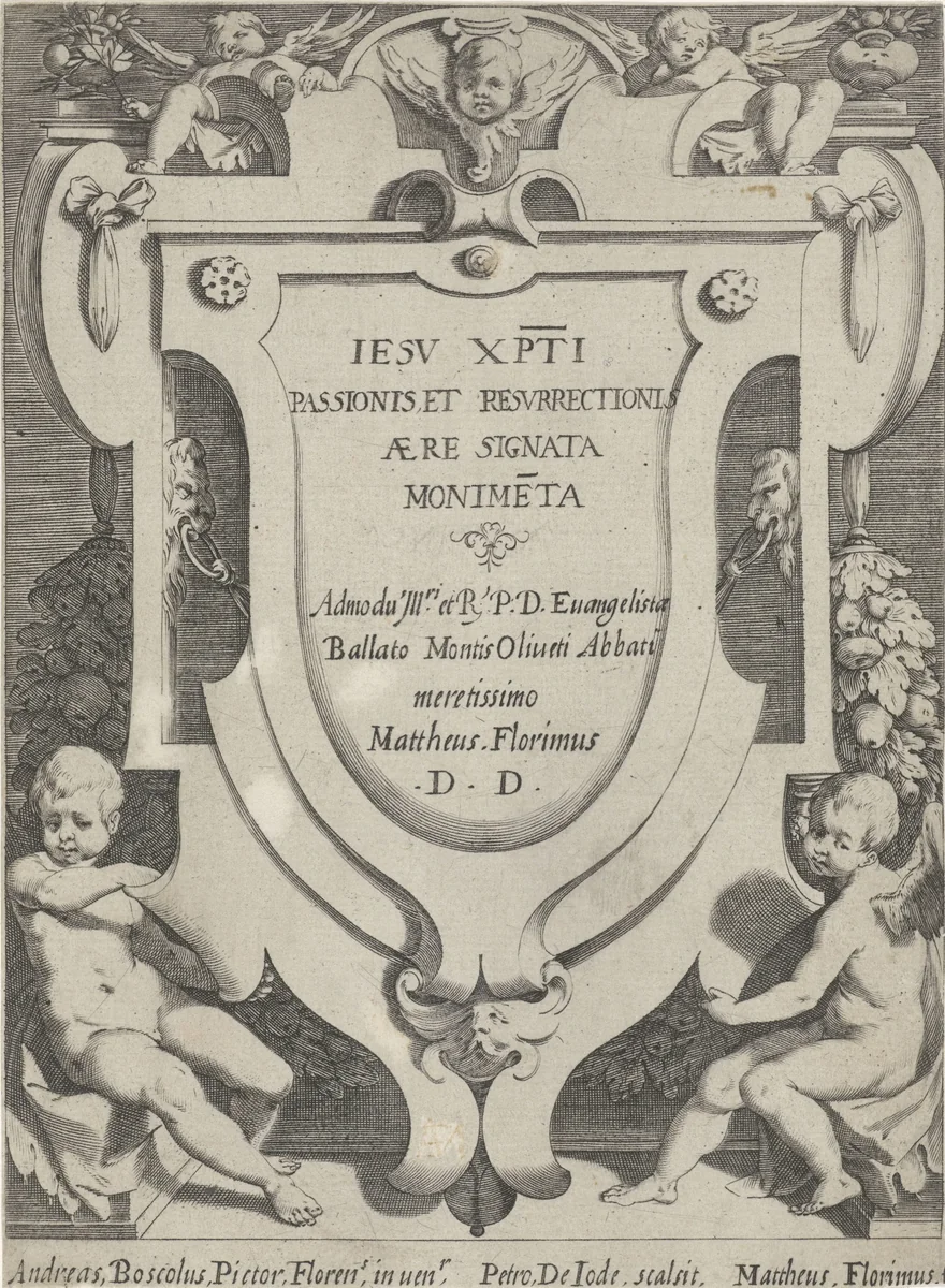 Titelprent voor een serie met de passie van Christus by Unknown, print, 1590-1632
