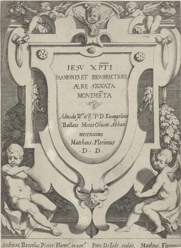 Titelprent voor een serie met de passie van Christus by Unknown, print, 1590-1632