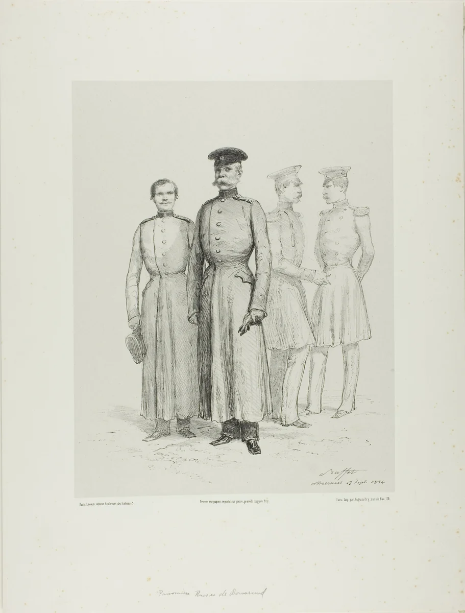 Russian Prisoners of Bomarsud by Denis Auguste Marie Raffet, print, 1854