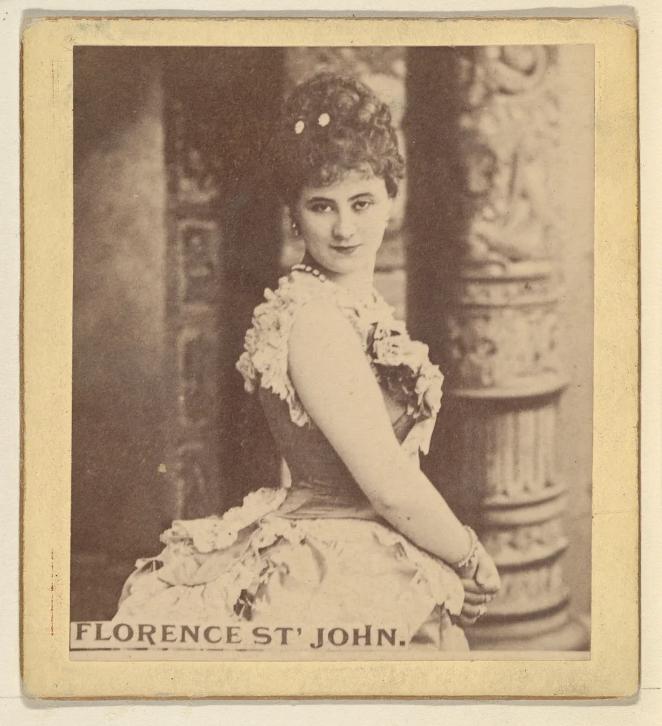 Florence St. John, from the Actresses series (N246), Type 2, issued by Kinney Brothers to promote Sporting Extra Cigarettes by Kinney Brothers Tobacco Company, photograph, 1888-1892