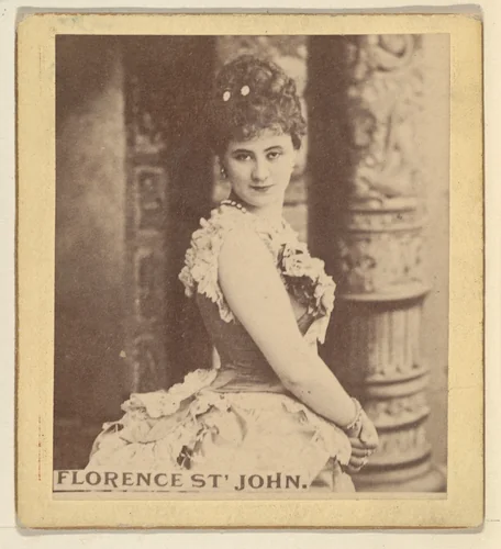 Florence St. John, from the Actresses series (N246), Type 2, issued by Kinney Brothers to promote Sporting Extra Cigarettes by Kinney Brothers Tobacco Company, photograph, 1888-1892