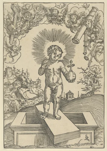The Infant Christ as Redeemer by Lucas Cranach, print, 1472-1553