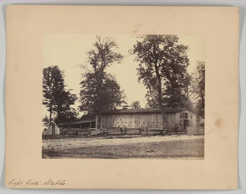 Capt. Hall’s Stables, Camp Nelson, Kentucky by G. W. Foster, photograph, 1863-1864