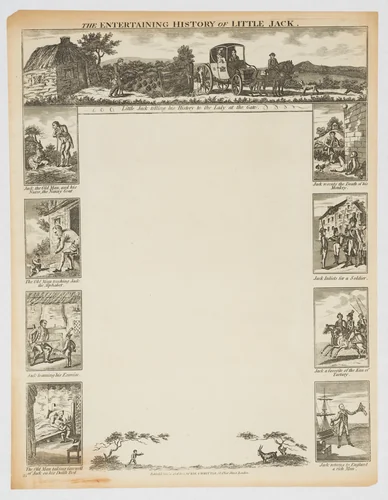 "The Entertaining History of Little Jack" [School piece or Penmanship sheet] by John Bewick, print, 1806