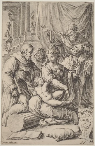 Holy Family with Saints by Jan de Bisschop
Giorgio Vasari, print, 1671