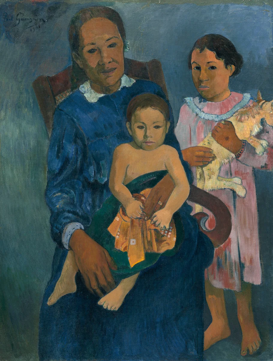 Polynesian Woman with Children by Paul Gauguin, painting, 1901