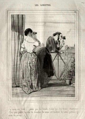 Les Lorettes by Paul Gavarni, print, 1842