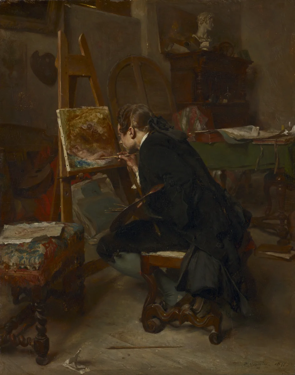A Painter by Ernest Meissonier, painting, 1855